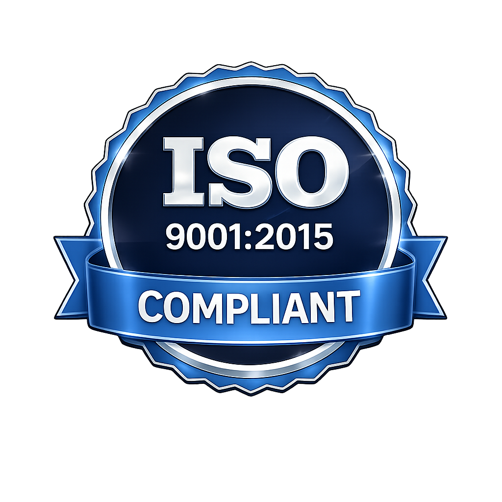 ISO 9001:2015 Compliant certification badge